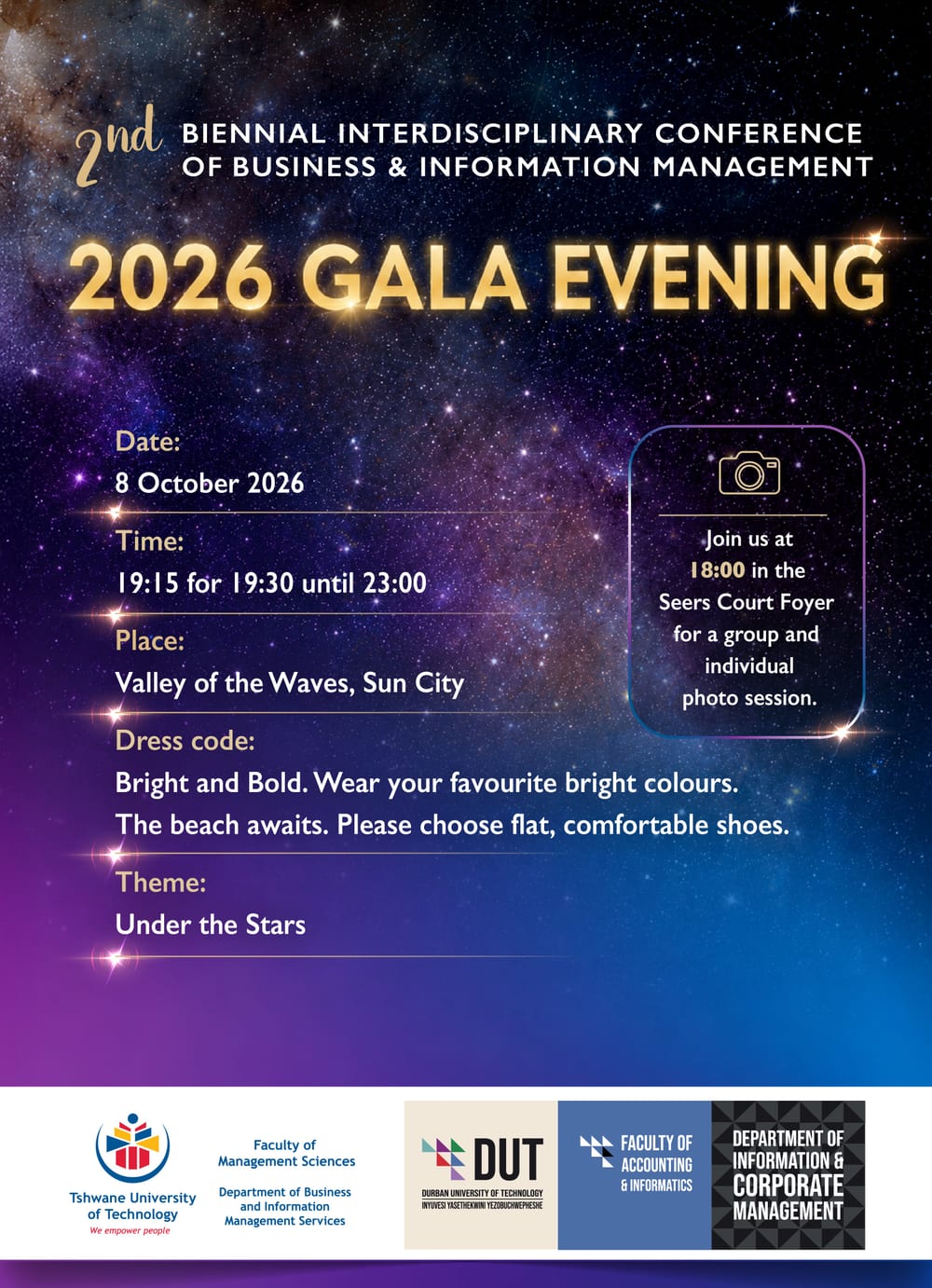 BICBIM 2026 Gala Evening invitation - Under the Stars, 8 October 2026 at Valley of the Waves, Sun City